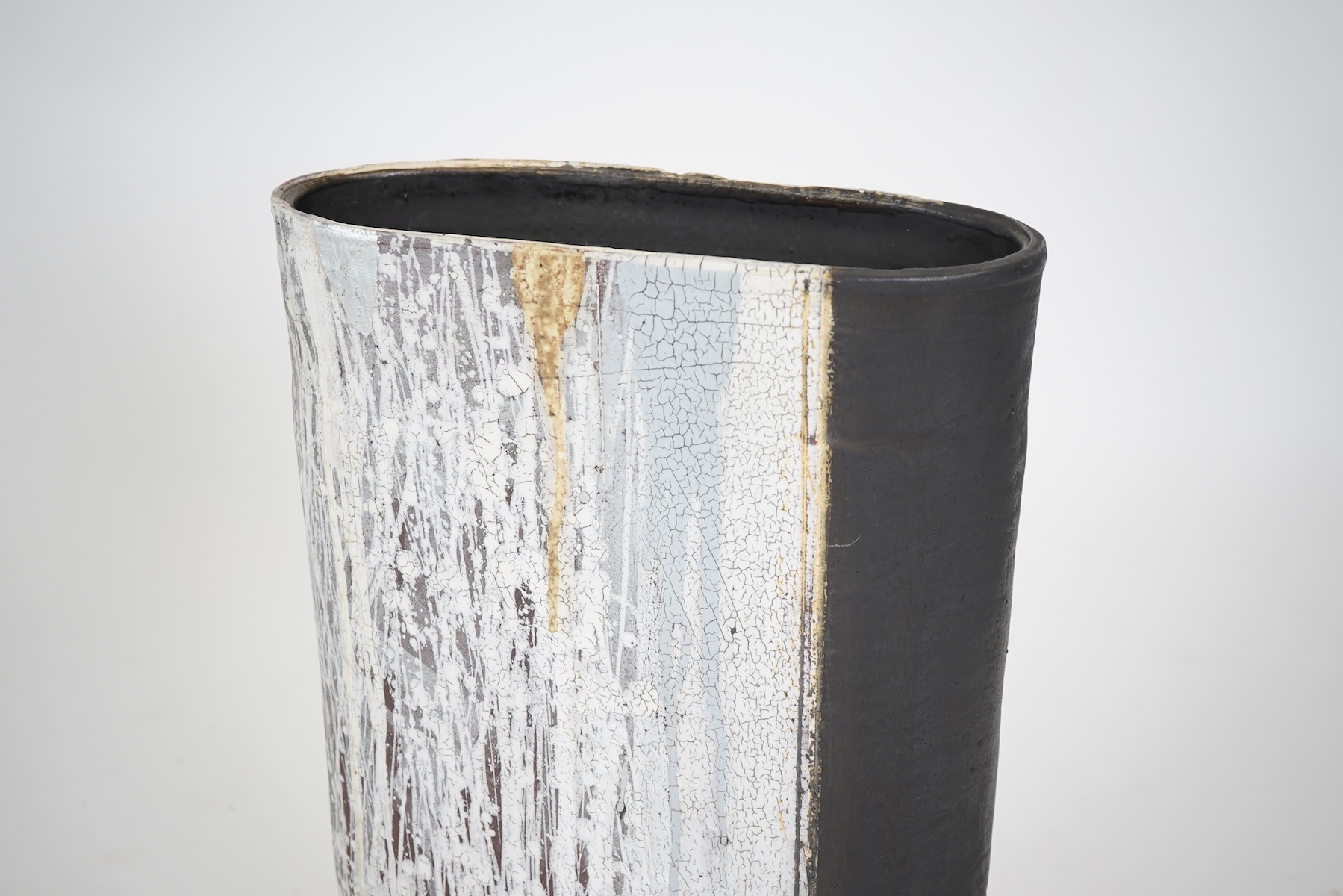 Sam Hall (b. 1967): A large flat-sided stoneware vase